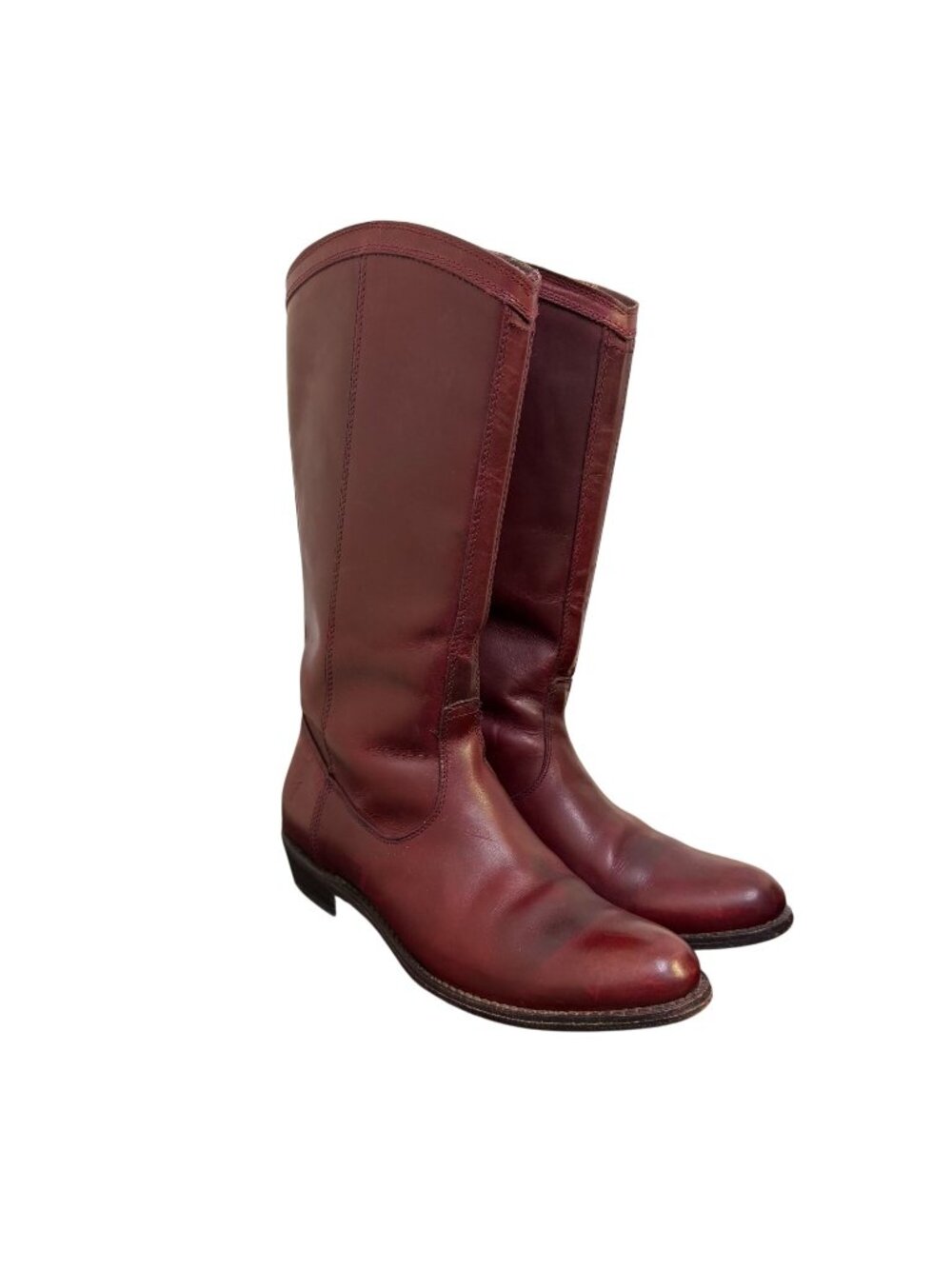 Frye Burgundy Leather Riding Boots Size 8.5